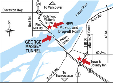 The Massey Tunnel - bikes can shuttle through it all winter!