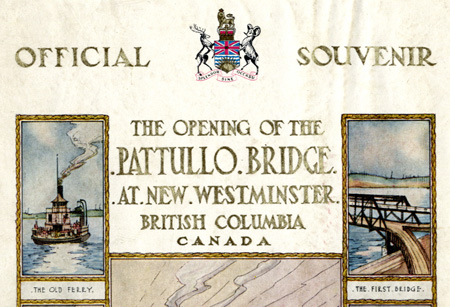 A detail from the cover of the 1937 Pattullo Bridge souvenir programme. Scans provided courtesy of the <a href=http://www.burnabyvillagemuseum.ca>Burnaby Village Museum</a>.