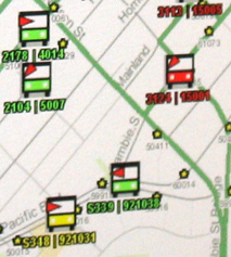 An example of the colour code used on the real-time maps.