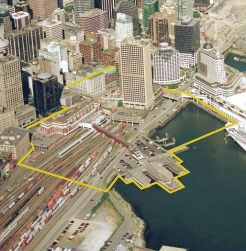 Here's the area around Waterfront Station that's being considered in these open houses.