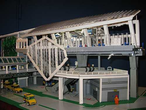 YVR Station, built in LEGO by the Vancouver LEGO Club! This model is now on display at Science World’s LEGO exhibition, Wheels, Wings and Waves—a LEGO® World of Transportation. (Photo by <a href=http://www.flickr.com/photos/tim_tosino/>Tim Tosino</a>.)
