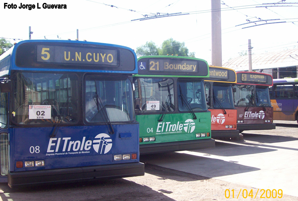 Our retired trolleys have been painted in new colours to serve the transit system of Mendoza, Argentina!