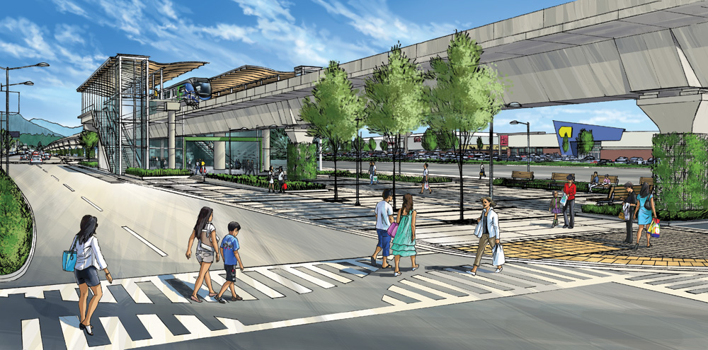 An artist's rendering of the finished Lansdowne Station in Richmond.