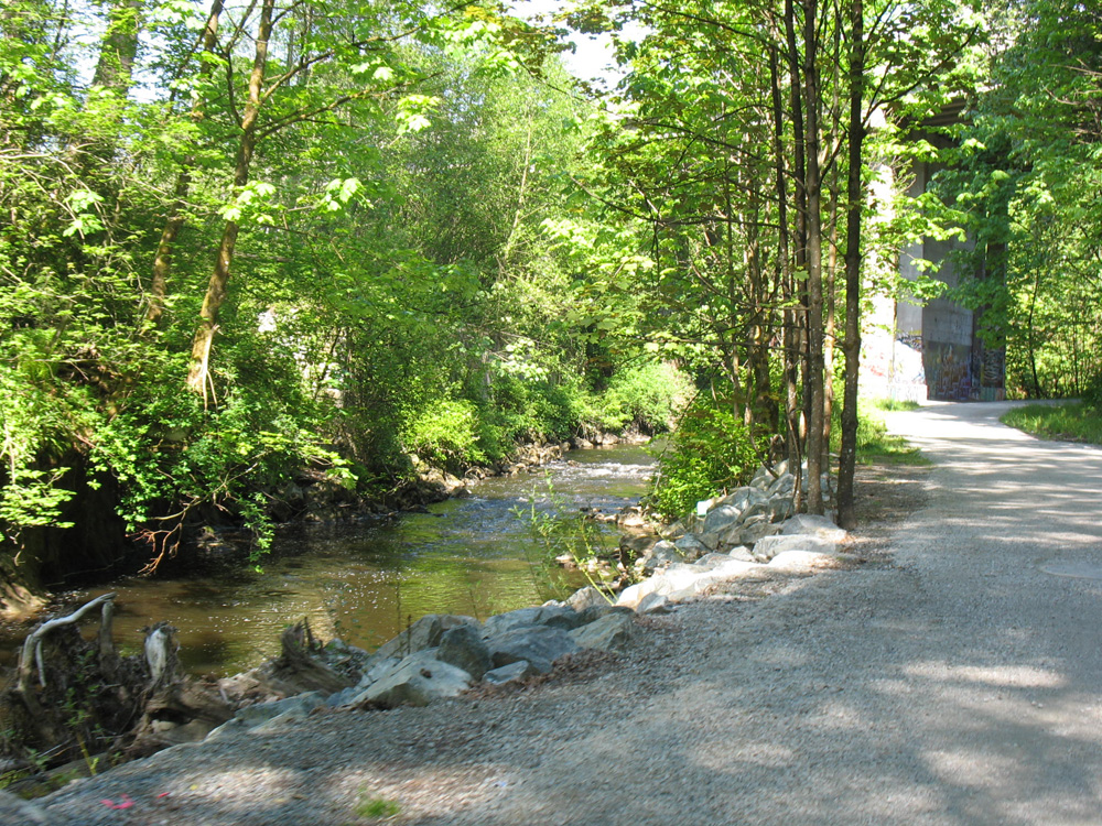 The bike path along the Brunette River. 
