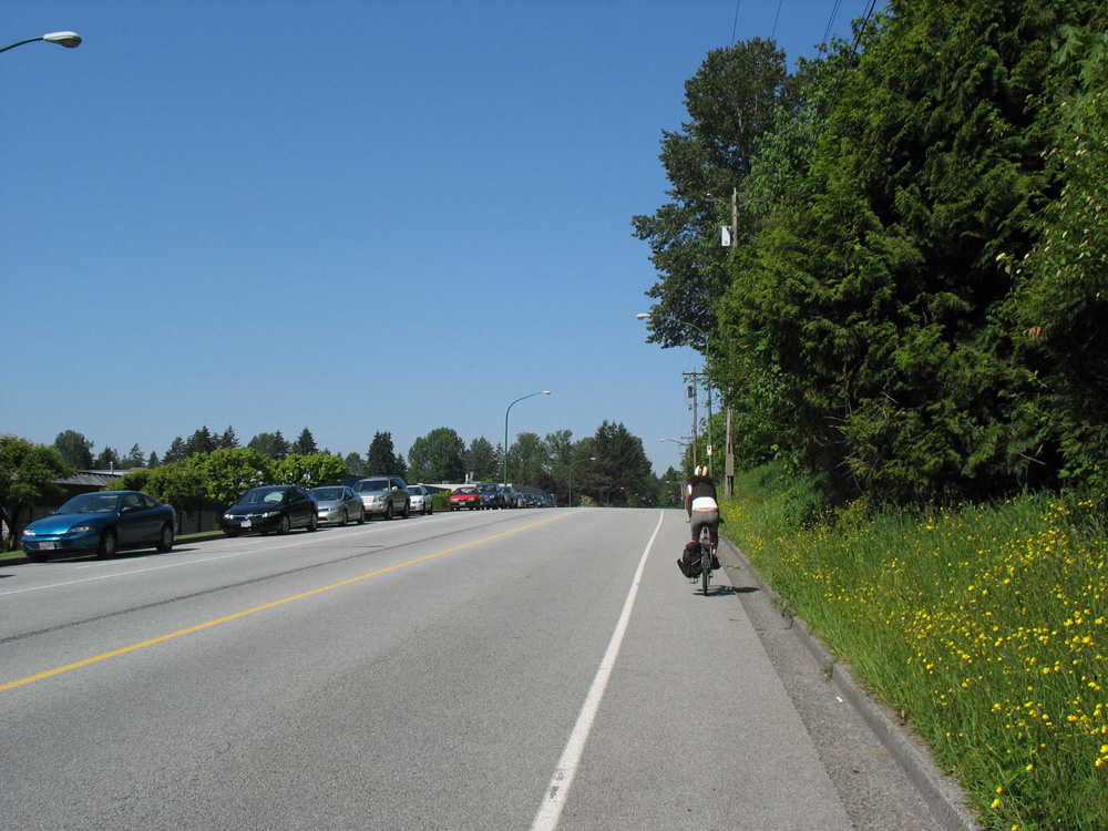 The bike lanes on Winston Street. 