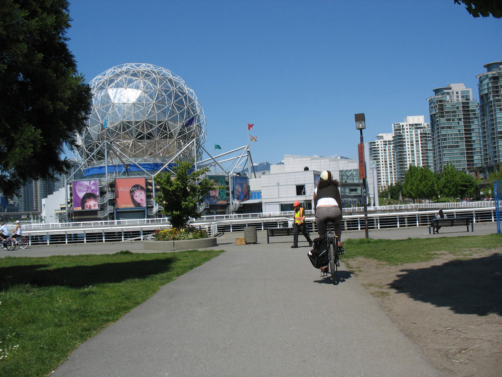 Heading toward Science World -- the end of the Greenway.