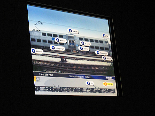 The touch screen that lets you access and examine other parts of the train, simulating a real breakdown on the tracks.