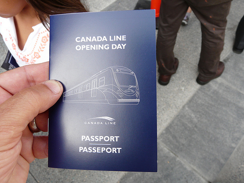 The Canada Line souvenir passport. Photo by <a href=http://www.flickr.com/photos/brentgranby/3832512272/>brent_granby</a>.