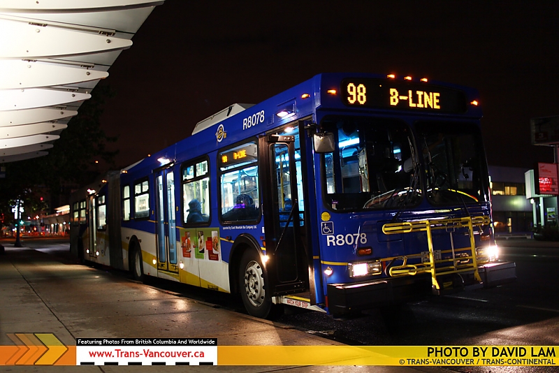 The last 98 B-Line makes its final stop at Richmond Centre. Photo by David Lam.