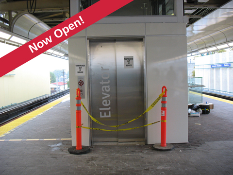 The elevator is now open on the south side of platforms 3 & 4!