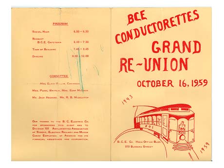 The cover of the 1959 reunion program. Courtesy of the Burnaby Village Museum.
