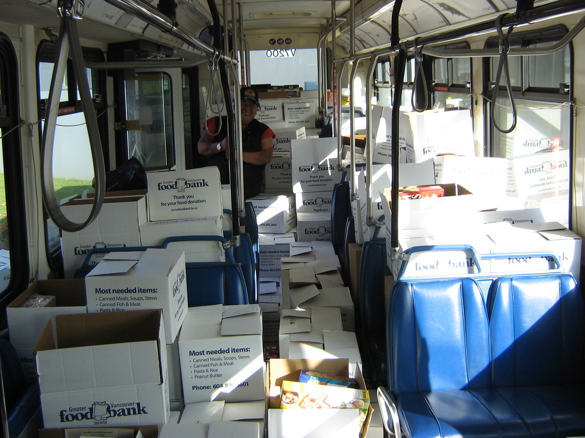 Staff from the Coast Mountain Bus Company donated enough food to fill up a bus for the Greater Vancouver Food Bank.