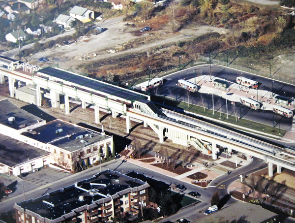 Metrotown SkyTrain Station circa 1986. 