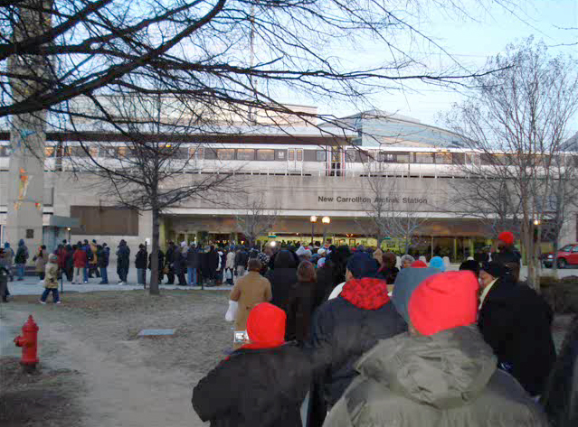 For the Obama inauguration, this lineup for the subway took 1.5 hours.