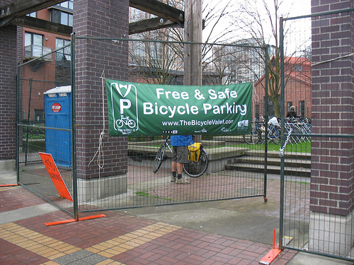 The bike valet service near LiveCity Yaletown in downtown Vancouver.