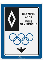 An Olympic lane sign from vancouver.ca. Olympic lanes are only <u>one lane of traffic</a> -- cars can use the remaining lanes on the street.