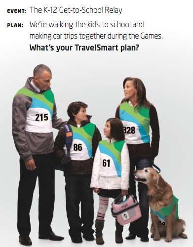 Detail from a TravelSmart poster encouraging families to try travel alternatives to get to school.