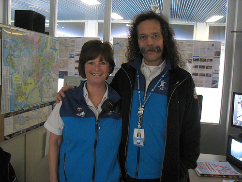 Marine attendants Debbie and Doug at the south SeaBus terminal at Waterfront.
