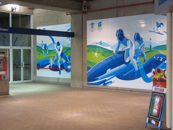 Olympic ads at Stadium-Chinatown Station.