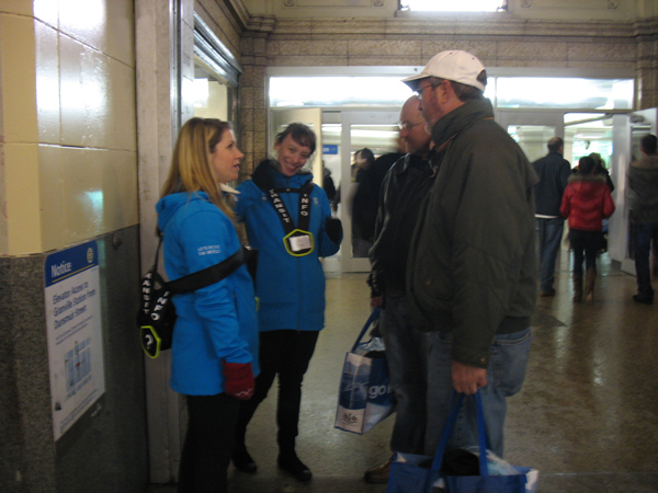 In the evening, Natalie and Elicia were the transit hosts at Granville Station.