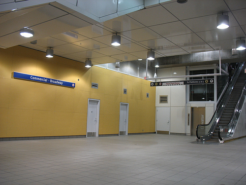 The door to the host command centre in Commercial-Broadway Station.