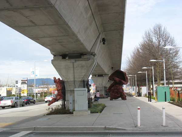 Oh, and after the bike ride I walked over near the Canada Line stations to get home. This art piece is under the guideway south of Lansdowne Station!