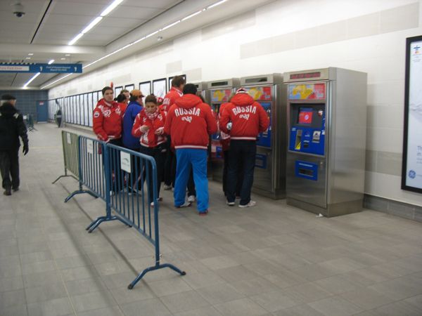 This team from Russia was spotted using the Vancouver City Centre ticket machines!