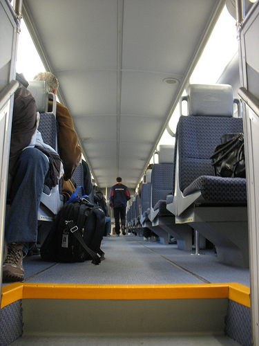 The upper level of a WCE train car.