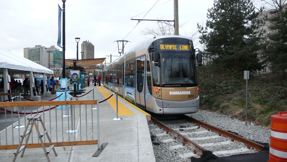 The Olympic Line Streetcar, photographed on opening day, January 21, 2010.