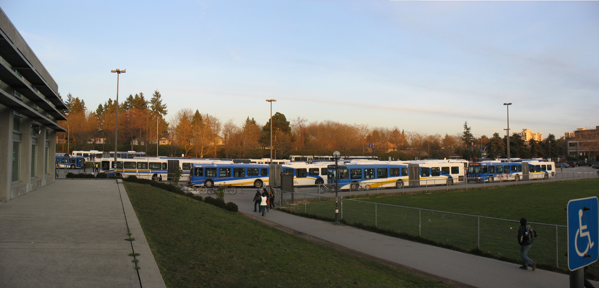 Look at all those Games buses at UBC! Taken Monday, Feb 22  -- click for a larger version.