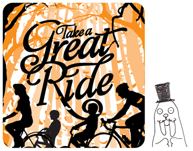 Tobias sent along this self-portrait, which I've put next to his Great Ride illustration!