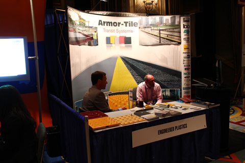 The Armor Tile booth. They make rumble strips for the edge of station platforms!