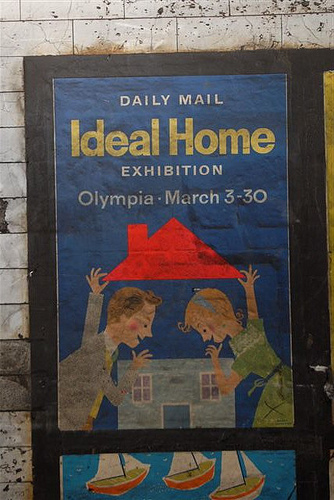 A 1950s ad discovered in a disused area of the Notting Hill Tube station in London, UK. Photo by Mikey Ashworth for the London Underground.