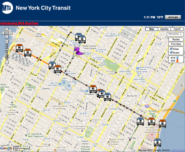 Locating yourself on a transit map using the Metropolitan Transportation Authority's website as a basis