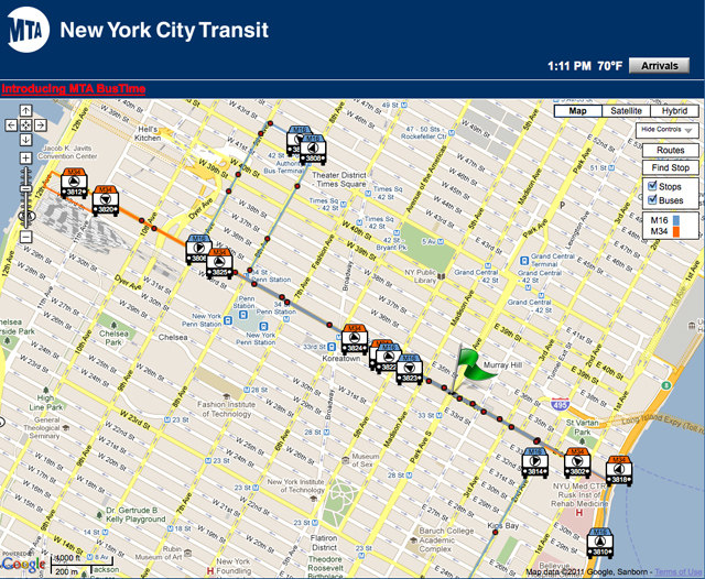 Route Finder for Metropolitan Transportation Authority's website