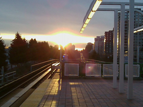 Joyce-Collingwood SkyTrain Station at dawn