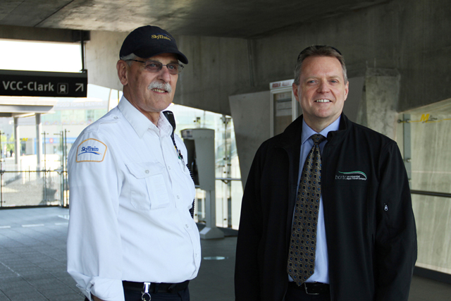 Fred with SkyTrain staff Dave Gross