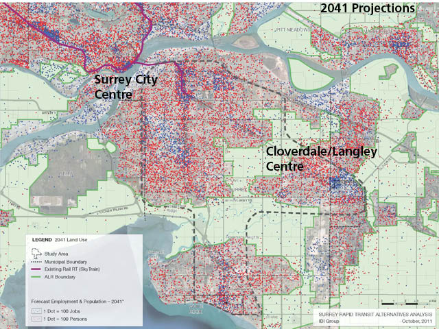 Projected land use south of the Fraser River in 2041