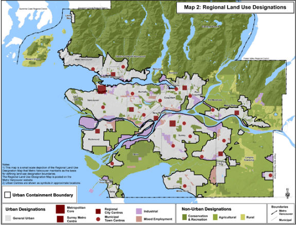 Metro Vancouver Regional Land Use Designations map