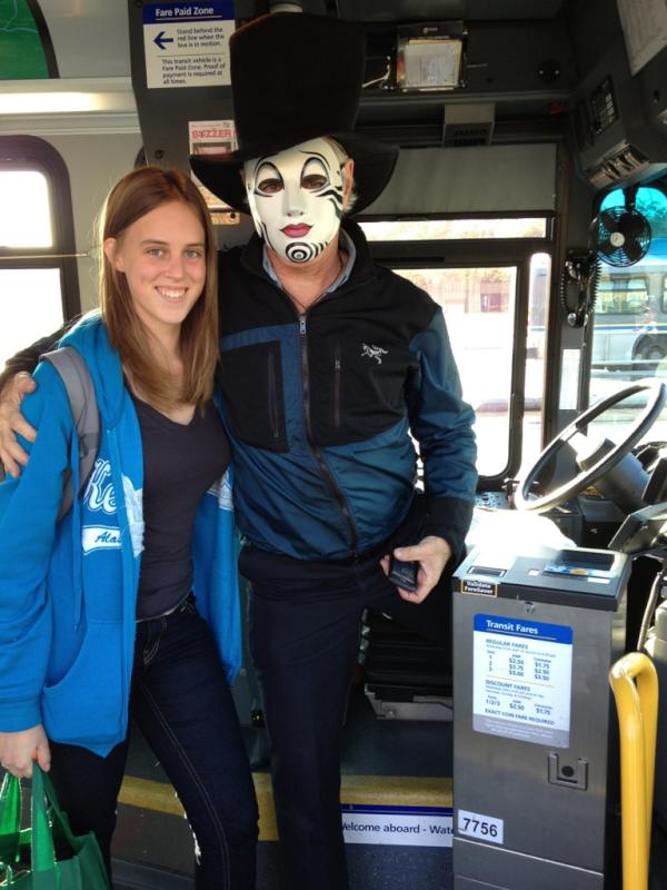 Masked bus operator