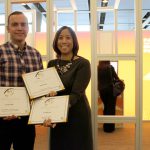 With our awards next to the AdWheel showcase in the lobby!