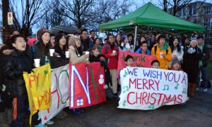 Vancouver Technical students ready to thank bus operators on the route that serves their school.