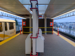 The east side entrance/exit of Main Street-Science World Station is temporary closed