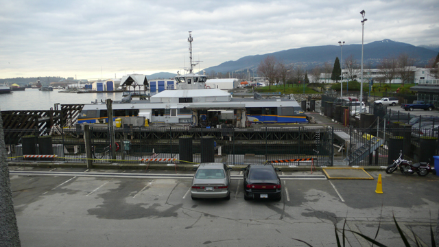 From 2010: the Burrard Pacific Breeze, sitting in one of the maintenance docks in Lonsdale Quay.