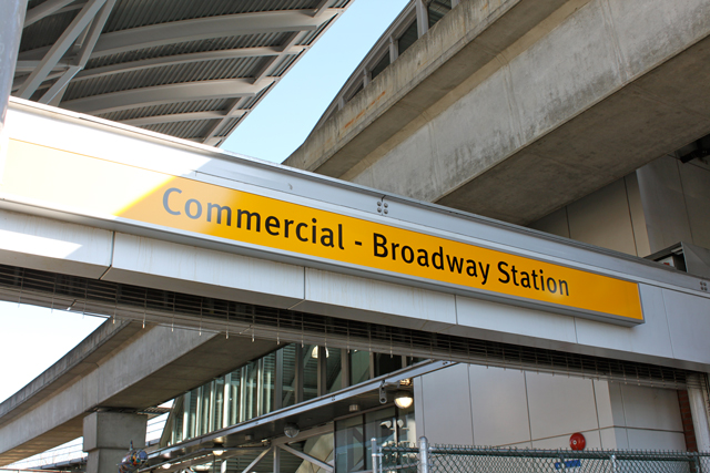 The sign at Commercial-Broadway Station