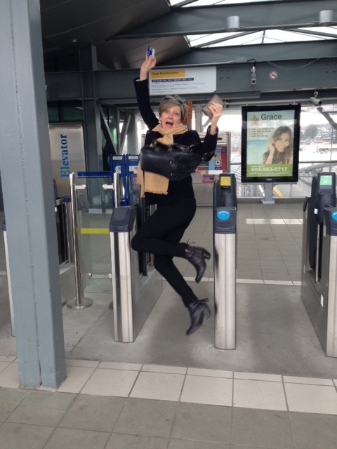 A TransLink employee, Joanne Proft, was REALLY excited to use the fare gate.