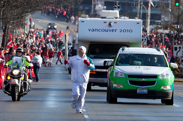 Sergio from Coast Mountain Bus Company in the 2010 Winter Olympic torch relay!