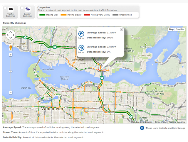 Our Real-Time Traffic Map which uses our newly released Regional Traffic Data System (RTDS)