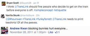 Transit Pet Peeves Battle on Twitter and Facebook