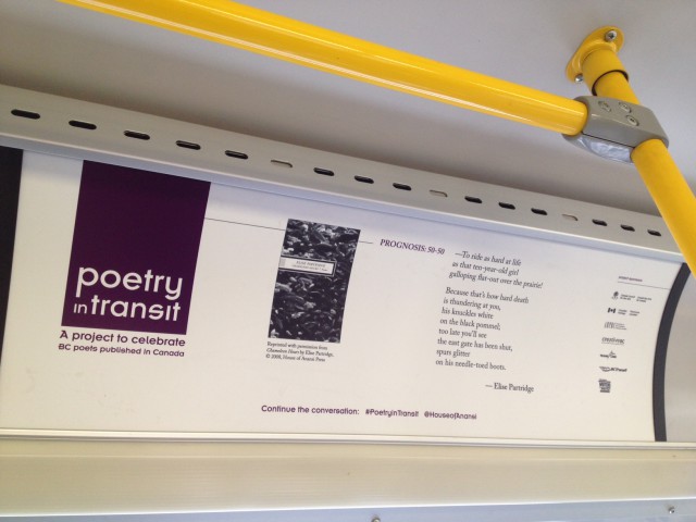 One of the 20 poems that will be featured around the system on buses and transit shelters! (Photo: Gerilee McBride)